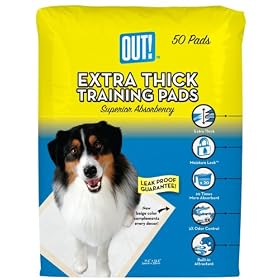 OUT! Extra Thick Training Pads for Adult Dogs, 50 Count
