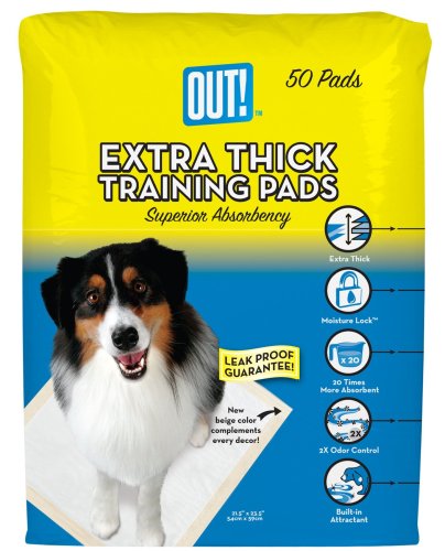 OUT! Extra Thick Training Pads for Adult Dogs, 50-Count