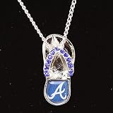 MLB Atlanta Braves Ladies Crystal Flip Flop Necklace