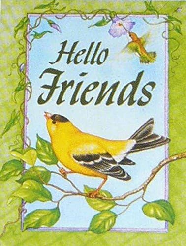 Goldfinch Spring House Flag Birds Hello Friends Seasonal Yard Banner 27" x 37"