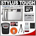 Olympus Stylus TOUGH-8000 Shockproof & Waterproof Digital Camera (Silver) + 8GB microSD Card + Spare Li-50B Battery + Case + Cameta Bonus Accessory Kit