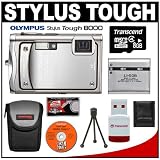 Olympus Stylus TOUGH-8000 Shockproof & Waterproof Digital Camera (Silver) + 8GB microSD Card + Spare Li-50B Battery + Case + Cameta Bonus Accessory Kit