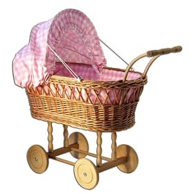 Petitcollin- 800211 - Accessoire de Poup�e - Landau Osier - Grand Mod�le