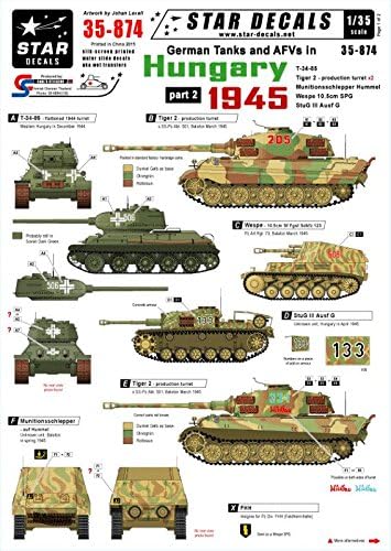 Star Decals 1:35 German Tanks in Hungary 1945 Part.2 Tiger 2 T-34-85 Wespe 35874