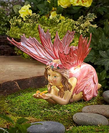 Solar Lighted Fairies PINK