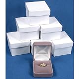 6 Gray Velvet Ring Boxes Jewelry Counter Gift Display