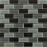 Glass Mosaic TILE for Bathroom, Kitchen, Backsplash, Wall - Essen Series, Volcanic Ash (1 sq.ft.)