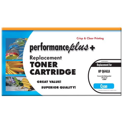 Performance Plus Remanufactured Q6461A Cyan Laser Toner Cartridge, Qualtity, Clear, Crisp Printing