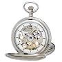 Avalon Imperiale Series 17 Jewel Hand Wind Silver-Tone Skeleton Pocket Watch with Display Stand and 15" Chain # 8800SX