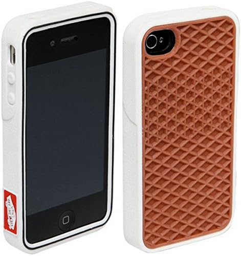 New white-brown Silicone Waffle Shoe Case Cover for Apple Iphone 4 4s Vans Style