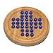 Wood Solitaire with Blue Glass Marbles