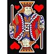 LA Rug King of Hearts Rug in Black - 39 x 58 Inches