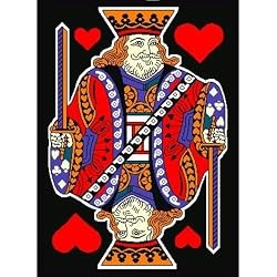LA Rug King of Hearts Rug in Black - 39 x 58 Inches