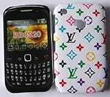 Koolshop Designer White with multi color Monogram Blackberry curve 8520 / 8 ....