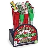 Raymond Geddes, 66375, Christmas Light-Up Pen, Assorted Characters, 12 per Display