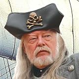 Skull & Crossbones Leather Hat - Pirate Hat - Large/XL