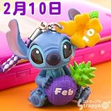 ディズニー365日誕生日＆記念日スティッチ根付(2月10日) 2月10日