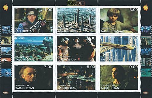 Stamps for Collectors - Star Wars Episode 1 Phantom Menace MNH Souvenir Sheet / Tadjikistan / 1999