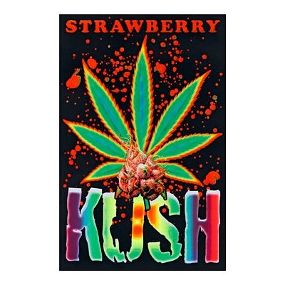 (24x36) Strawberry Kush Pot Leaf Blacklight Poster Print