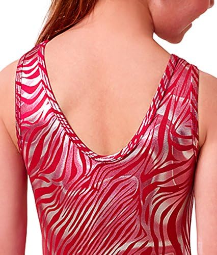 Aerials by Alpha Factor Red Metallic Gymnastics Leotard, Child Intermediate