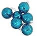 6 Regal Peacock Blue Mirrored Glass Disco Ball Christmas Ornaments 2" (50mm)
