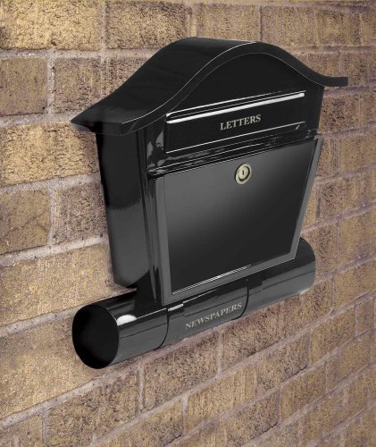 Childrens Toyshop  Outdoor Living : Black Postbox and Newspaper Box