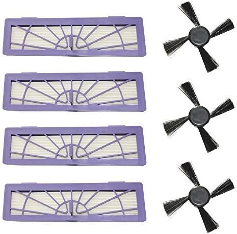 I-Clean High-Performance Filter Replacement for Neato BotVac Series 945-0123 Botvac 70 70e 80 85 Series Parts [3 pcs Side Brush&amp;4 pcs Replacement Filter] by Kindly Nancy