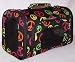 Designer Dog Carrier - Luggage Style Pet Carrier - Black with Multi Colored Peace Signs - Small