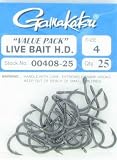 Live Bait Hook- Heavy Duty/ 25 Pack/Blk/ Size 4 – SPRO/Gamakatsu 00408-25, Fishing Hooks