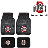 OSU Ohio State University Buckeyes Front & Rear Car Truck SUV Vinyl Car Floor Mats - 4PC