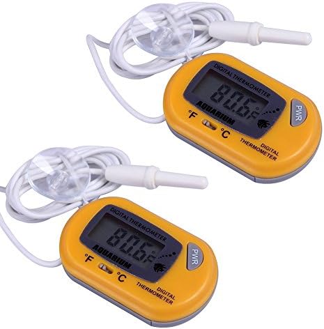 AODE® (2-Pack, Yellow) Digital Aquarium Thermometers Fish Tank Thermometer 600011