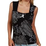 Alabama Crimson Tide Ladies Black All-Over Flourish Tissue Tank Top