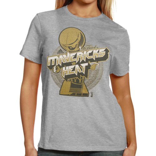 adidas Miami Heat vs. Dallas Mavericks 2011 NBA Finals Ladies Dueling Ultimate Prize T-Shirt - Gray (Medium)