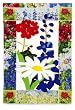 Patriotic Summer Floral Artistic Blend Garden Size Applique Flag