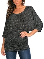 Bleu Marine Camiseta Manga Larga Mathilde (Negro)