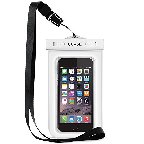 OCASE Waterproof Phone Case, Universal Waterproof Bag Dry Bag With Neck Strap for Apple iPhone 6 6S, 6S Plus, SE 5S, Samsung Galaxy S7 Edge, S6 Note 5, HTC LG Sony Nokia Motorola - White