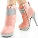 Show Story Striped Button Zipper High Heel Stiletto Platform Ankle Boots,FZ97304