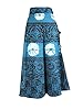 Boho Wrap Skirt- Blue Printed Cotton Wrap Around Skirts Dress