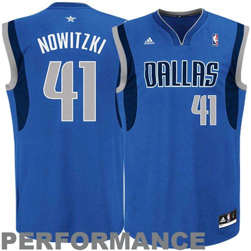 NBA Youth Dallas Mavericks Dirk Nowitzki Road Replica Jersey  (Blue, Medium)