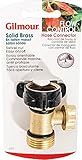 Gilmour 03V Brass Garden Hose Connector with Shut-Off Valve