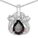 0.90 Carat Genuine Garnet & Diamond Sterling Silver Pendant 51uQIIfL7ZL. SL160 0.90 Carat Genuine Garnet & Diamond Sterling Silver Pendant