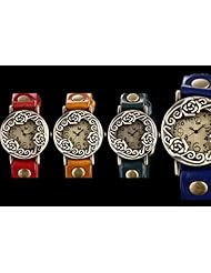 Youyoupifa Lady Flower Vintage Style Dance Numbers Alloys Dial Brown Leather Strap Quartz Watch