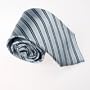 Blue Stripes Woven Silk Tie Present Box Set Light Blue Xmas Gift T8223