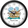 Noah's Ark No.5 - Biblical Theme Wall Clock by WatchBuddy Timepieces (Black Frame)