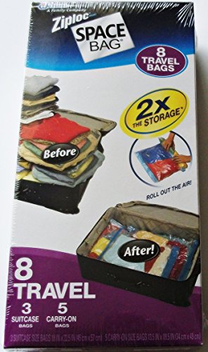 Ziploc Brand Space Bags 8 Travel Bags