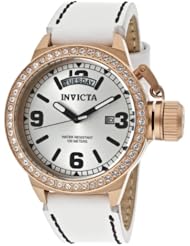Invicta Womens 12969 Corduba Silver Dial White Leather Watch