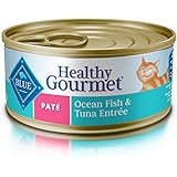 Blue Buffalo Pate Adult Ocean Fish and Tuna Entree Wet Cat Food, 5.5 oz Can, Pack of 24