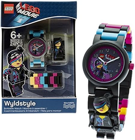 Lego Year 2014 The Lego Movie Series Watch with Mini Figure Set #9001314 - Wyldstyle LUCY Watch Plus Detachable Lucy Minifigure (Water Resistant: 50m/165ft)