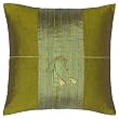 Decorative Handmade Green Thai Silk Cushion Cover / Pillow Sham