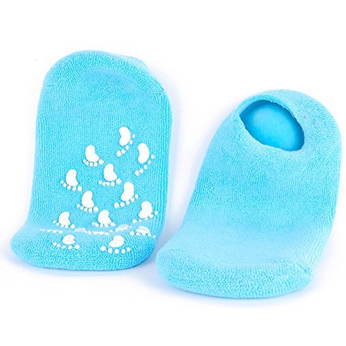 BelleSha Spa Moisturizing Gel Socks For Dry Feet And Ankles - Helps Repair Cracked Skin And Softens Feet (Sky Blue) by BelleSha